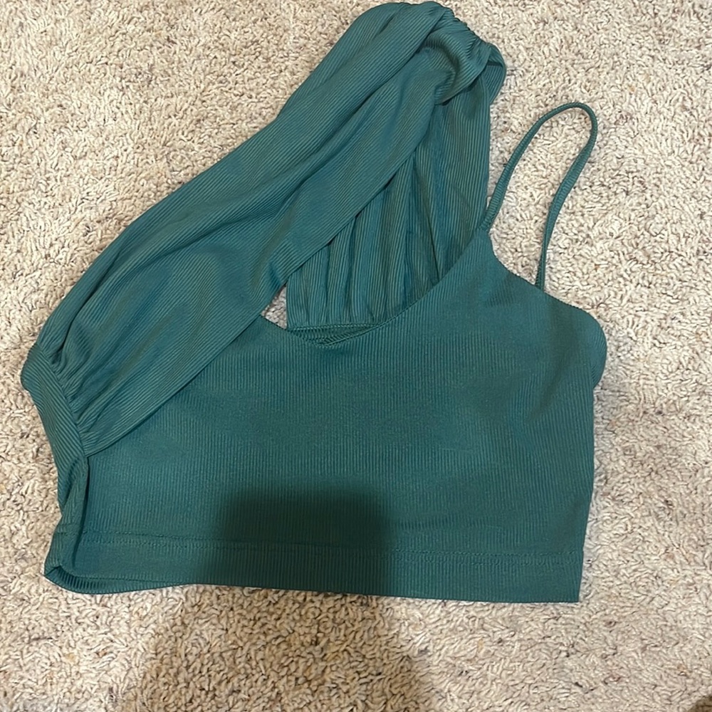 Hunter green crop top